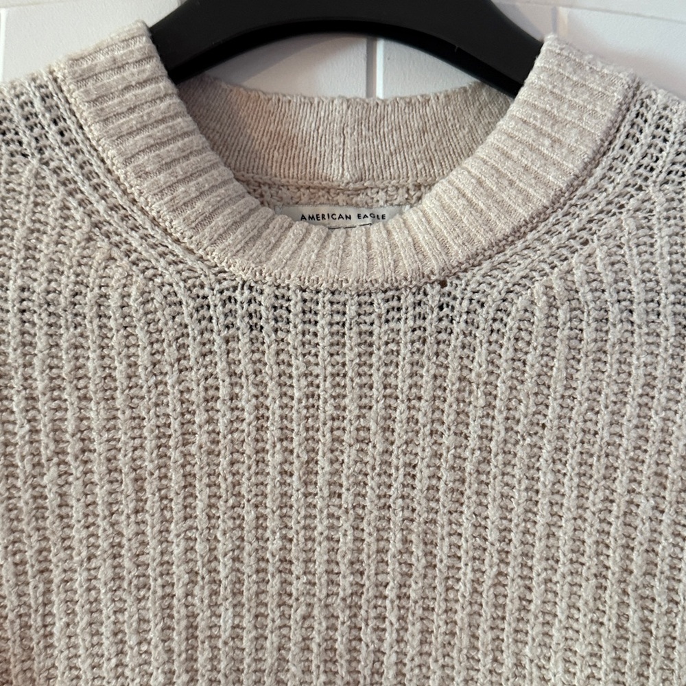 American Eagle Outfitters Cream Crew Neck Sweater - Picture 3 of 4